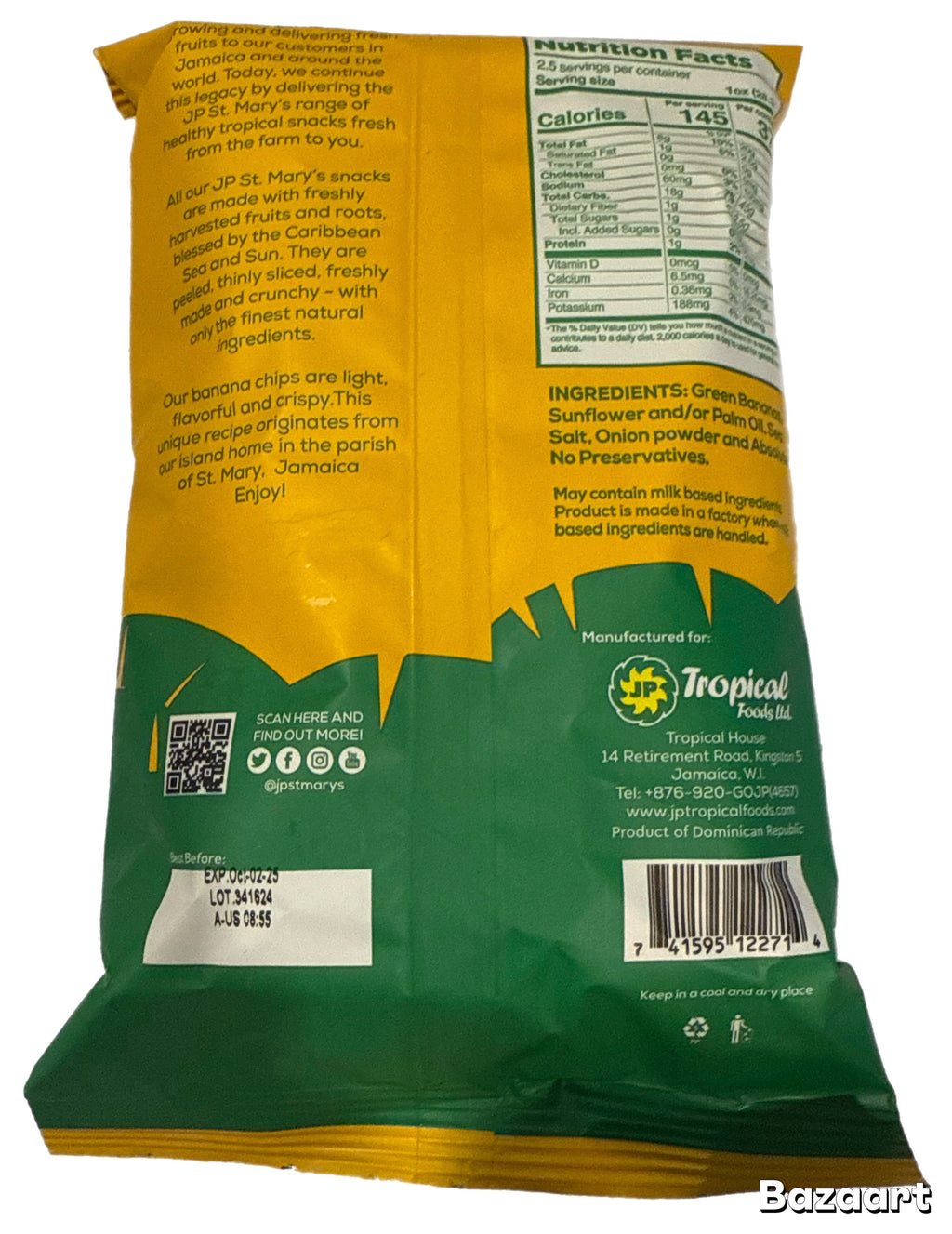 St. Mary's Banana Chips 2.5oz - Pack of 6