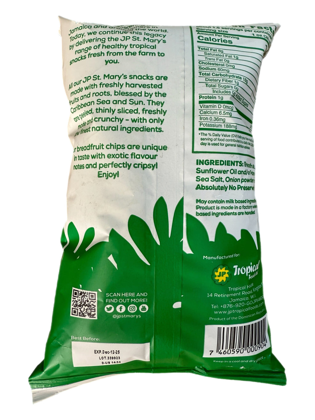 St. Mary’s Jamaican Breadfruit Chips – Lightly Salted (Pack of 6)